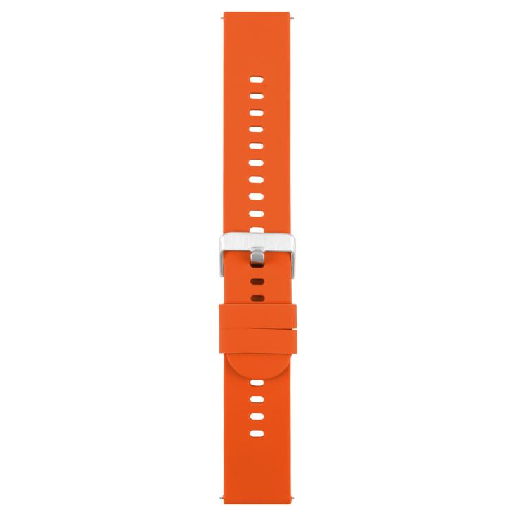 20mm Solid Color Steel Buckle Silicone Watch Band(Bright Orange) - free shipping - PMc TechLife - Order now!