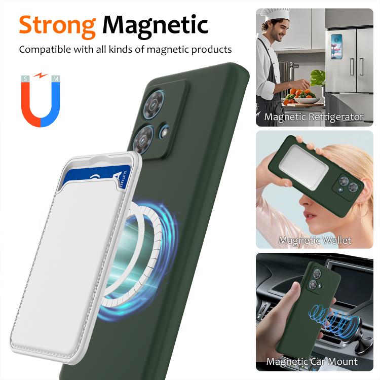 For Motorola Edge 40 Neo Shockproof Silicone Magsafe Phone Case(Dark Green) - free shipping - PMC TechLife - Order now!