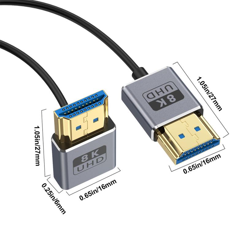 0.7m Coiled Coaxial 8K 48Gbps HDMI 2.1 Cable, Port:Downward Bend - Cable by PMC TechLife | Online Shopping South Africa | PMC TechLife | Buy Now Pay Later Mobicred