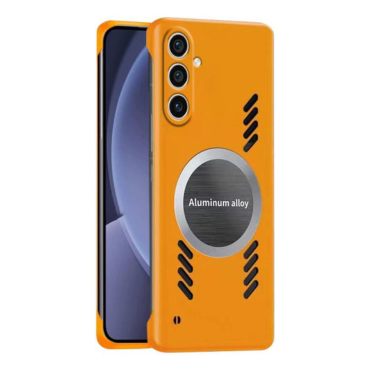 For Samsung Galaxy S25 5G All-inclusive Lens Frameless Graphene Cooling Phone Case(Orange) - Galaxy S25 5G Cases by PMC Jewellery | Online Shopping South Africa | PMC Jewellery | Buy Now Pay Later Mobicred