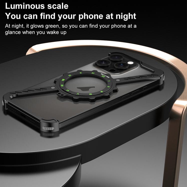 For iPhone 16 Pro Max Z-shaped Frameless Metal 360 Holder MagSafe Phone Case(Space Silver) - iPhone 16 Pro Max Cases by PMc TechLife | Online Shopping South Africa | PMc TechLife | Buy Now Pay Later Mobicred
