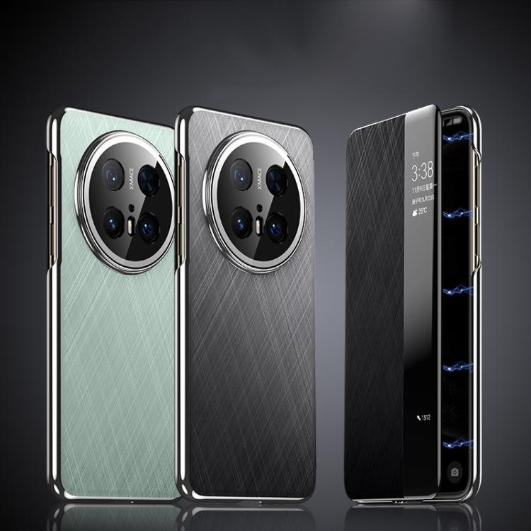 For Huawei Mate 60 Pro Smart View Window Plain Leather Paint PC Phone Case(Black) - Huawei Cases by PMC TechLife | Online Shopping South Africa | PMC TechLife | Buy Now Pay Later Mobicred