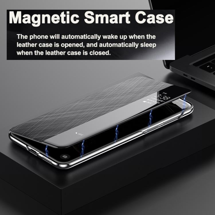 For Huawei Mate 60 Pro Smart View Window Plain Leather Paint PC Phone Case(Black) - Huawei Cases by PMC TechLife | Online Shopping South Africa | PMC TechLife | Buy Now Pay Later Mobicred