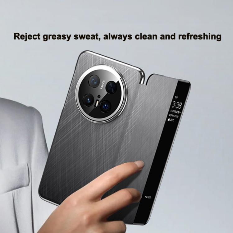 For Huawei Mate 60 Pro Smart View Window Plain Leather Paint PC Phone Case(Black) - Huawei Cases by PMC TechLife | Online Shopping South Africa | PMC TechLife | Buy Now Pay Later Mobicred