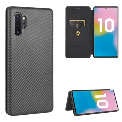 For Samsung Galaxy Note10 Plus Carbon Fiber Texture Horizontal Flip TPU + PC + PU Leather Case with Card Slot(Black) - Galaxy Phone Cases by PMC Jewellery | Online Shopping South Africa | PMC Jewellery