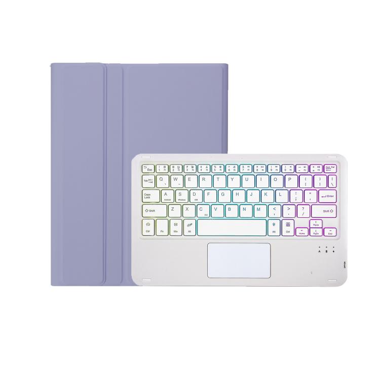 For Honor Pad V9 AH27-AS Ultra-thin Detachable Backlight Bluetooth Keyboard Leather Tablet Case with Touchpad(Lavender White) - Huawei Keyboard by PMC TechLife | Online Shopping South Africa | PMC TechLife | Buy Now Pay Later Mobicred
