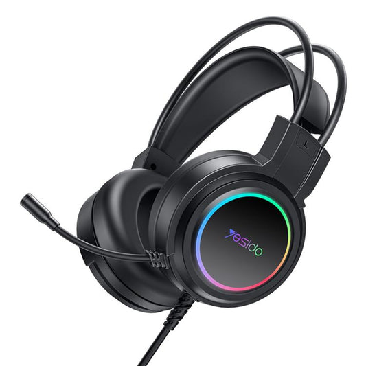 Yesido EK05 USB Wired RGB Light Gaming Headset with Mic, Cable length: 1.2m(Black) - Multimedia Headset by Yesido | Online Shopping South Africa | PMC Jewellery | Buy Now Pay Later Mobicred