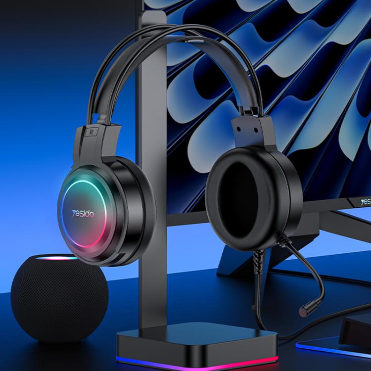 Yesido EK05 USB Wired RGB Light Gaming Headset with Mic, Cable length: 1.2m(Black) - free shipping - PMC TechLife - Order now!