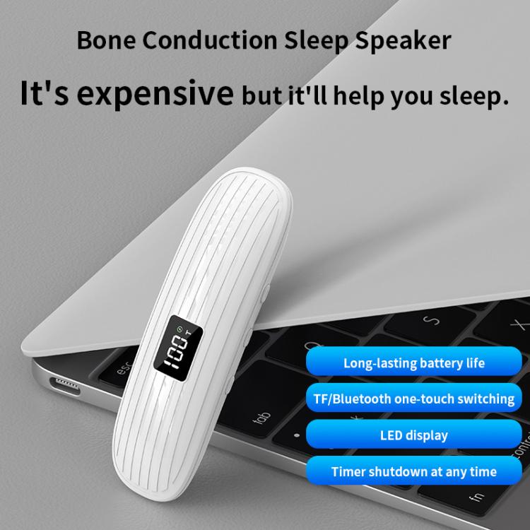 QY10-B Bone Conduction Bluetooth 5.3  Sleep Speaker(White) - free shipping - PMC TechLife - Order now!
