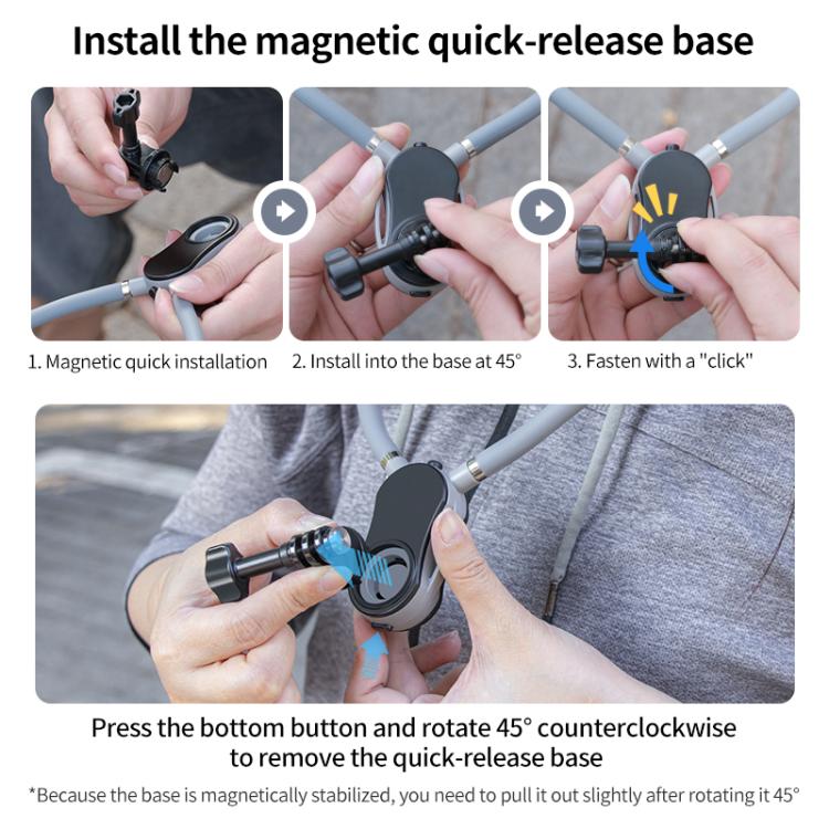 Magnetic Neck Mount Anti-shake Bracket, Type:3 in 1 J-Hook Buckle - free shipping - PMC TechLife - Order now!