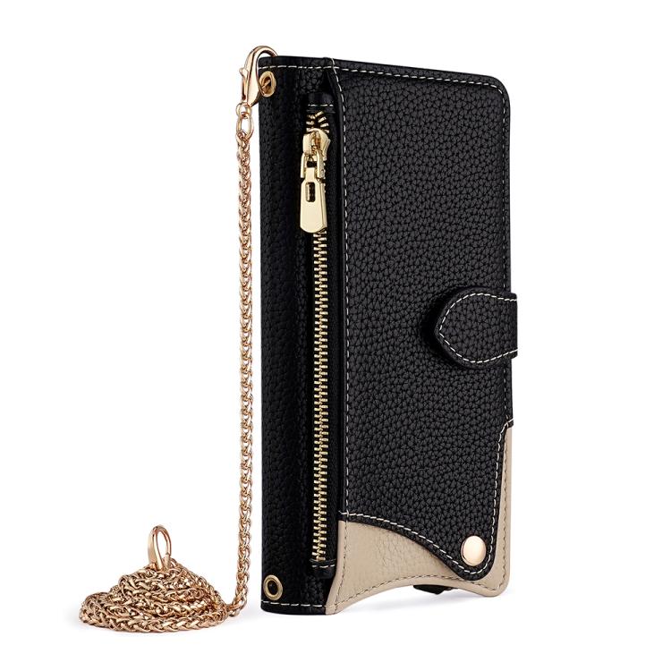 For Honor 200 Crossbody Chain Fishtail Litchi Leather Phone Case(Black) - Honor Cases by PMC TechLife | Online Shopping South Africa | PMC TechLife | Buy Now Pay Later Mobicred