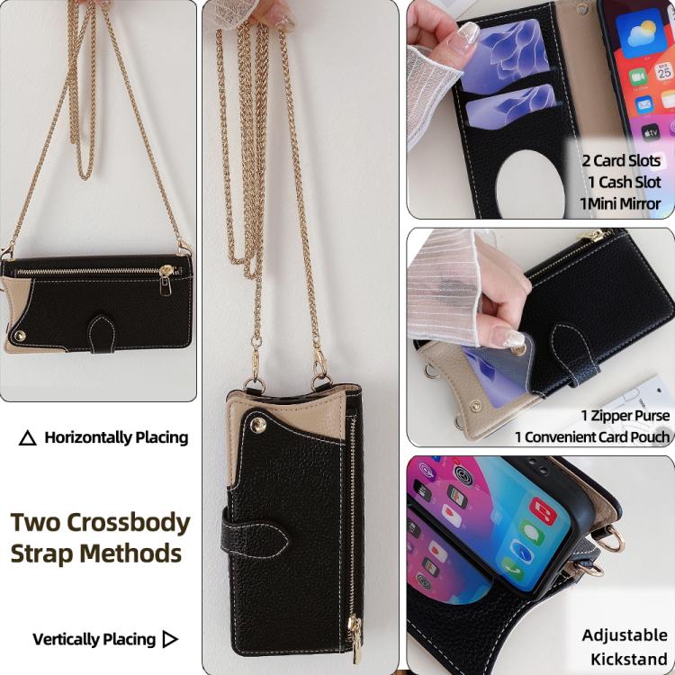 For Honor 200 Crossbody Chain Fishtail Litchi Leather Phone Case(Black) - Honor Cases by PMC TechLife | Online Shopping South Africa | PMC TechLife | Buy Now Pay Later Mobicred