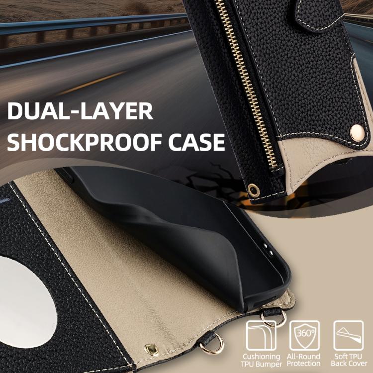 For Honor 200 Crossbody Chain Fishtail Litchi Leather Phone Case(Black) - Honor Cases by PMC TechLife | Online Shopping South Africa | PMC TechLife | Buy Now Pay Later Mobicred