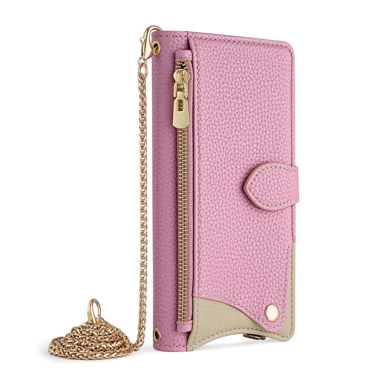 For Tecno Camon 30 Pro Crossbody Chain Fishtail Litchi Leather Phone Case(Pink) - Tecno Cases by PMC TechLife | Online Shopping South Africa | PMC TechLife | Buy Now Pay Later Mobicred