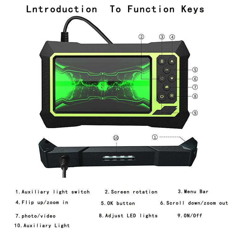 8mm 1080P IP68 Waterproof 4.3 inch Screen Single Camera Digital Endoscope, Line Length:2m -  by PMC Jewellery | Online Shopping South Africa | PMC Jewellery | Buy Now Pay Later Mobicred