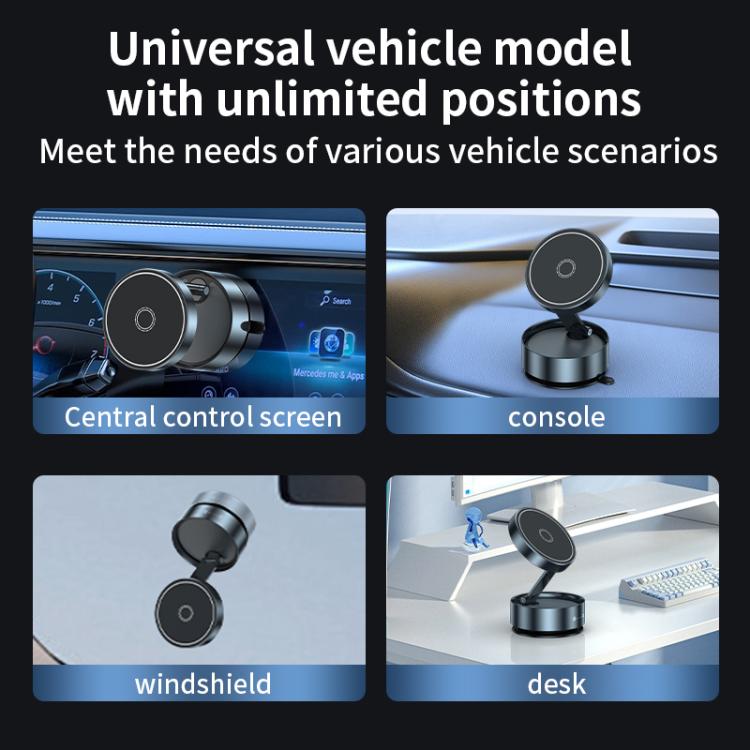 Q12 Foldable Vacuum MagSafe Magnetic Suction Cup Phone Holder(Black) - Universal Car Holders by PMc TechLife | Online Shopping South Africa | PMc TechLife | Buy Now Pay Later Mobicred