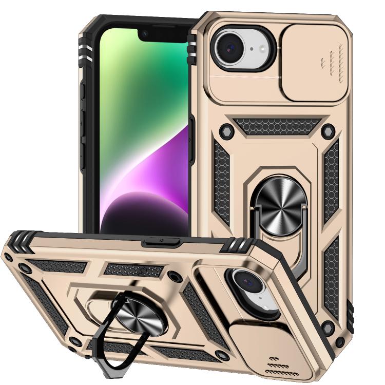 For iPhone 16e Sliding Camshield Holder Phone Case(Gold) - iPhone 16e Cases by PMC TechLife | Online Shopping South Africa | PMC TechLife | Buy Now Pay Later Mobicred