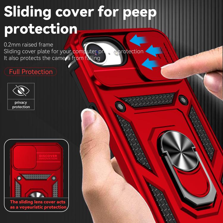 For iPhone 16e Sliding Camshield Holder Phone Case(Red) - free shipping - PMC TechLife - Order now!