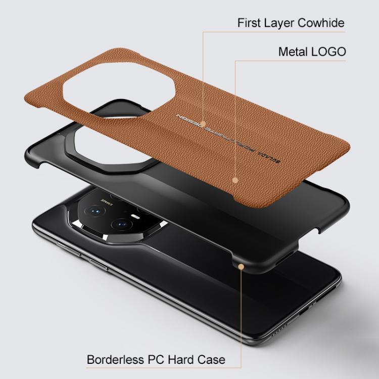 For Huawei Mate 70 RS Ultimate SULADA Frameless Top Layer Cowhide Leather Hybrid PC Phone Case(Red) - free shipping - PMC TechLife - Order now!