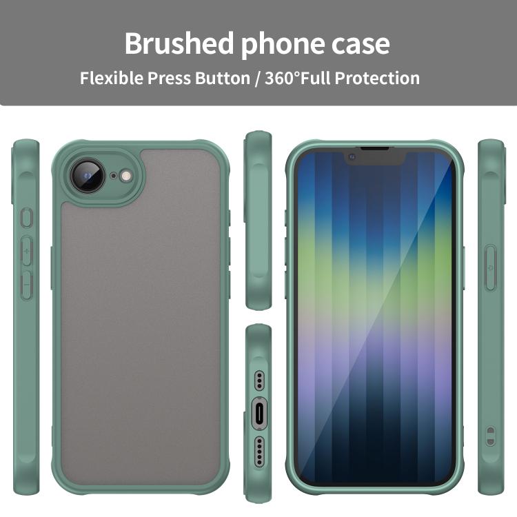 For iPhone 16e Fan Dun Series TPU Hybrid PC Frosted Phone Case(Green) - iPhone 16e Cases by PMC TechLife | Online Shopping South Africa | PMC TechLife | Buy Now Pay Later Mobicred