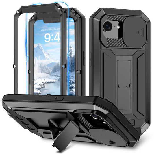 For iPhone 16e Sliding Camera IP68 Waterproof Holder Phone Case(Black) - iPhone 16e Cases by PMC Jewellery | Online Shopping South Africa | PMC Jewellery | Buy Now Pay Later Mobicred