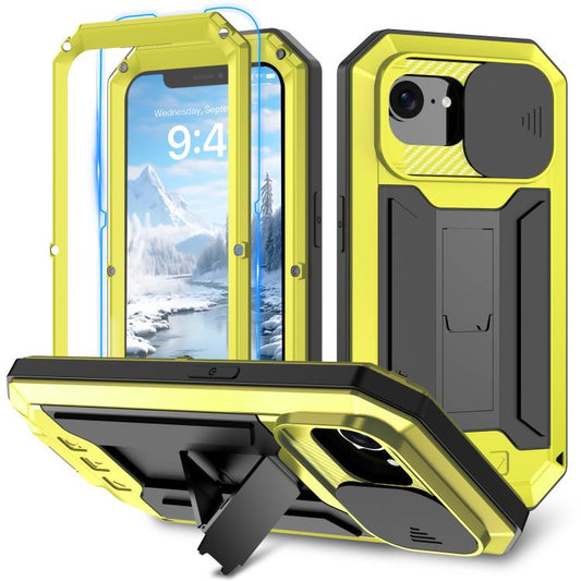 For iPhone 16e Sliding Camera IP68 Waterproof Holder Phone Case(Yellow) - iPhone 16e Cases by PMC Jewellery | Online Shopping South Africa | PMC Jewellery | Buy Now Pay Later Mobicred