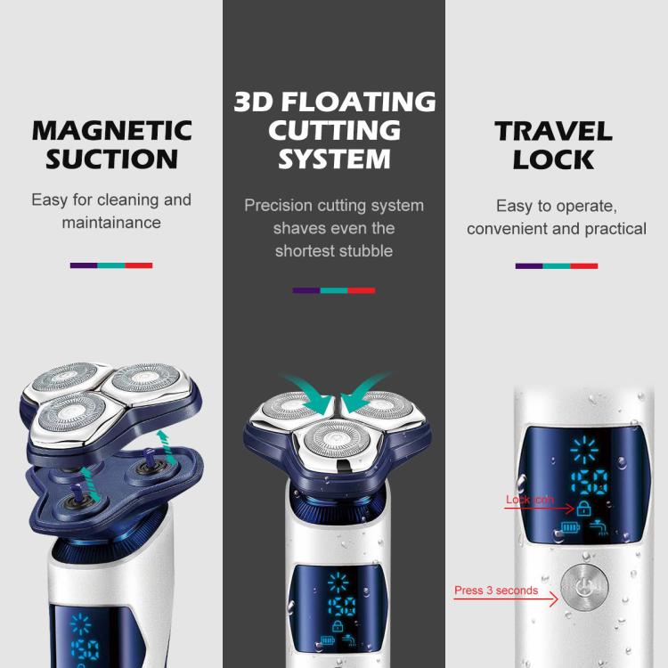 VGR V-328 3D Floating Cutting Blade IPX7 Electric Shaver(Black) - free shipping - PMC TechLife - Order now!