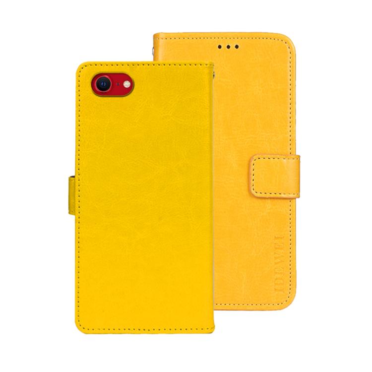 For iPhone 16e idewei Crazy Horse Texture Leather Phone Case(Yellow) - free shipping - PMc TechLife - Order now!