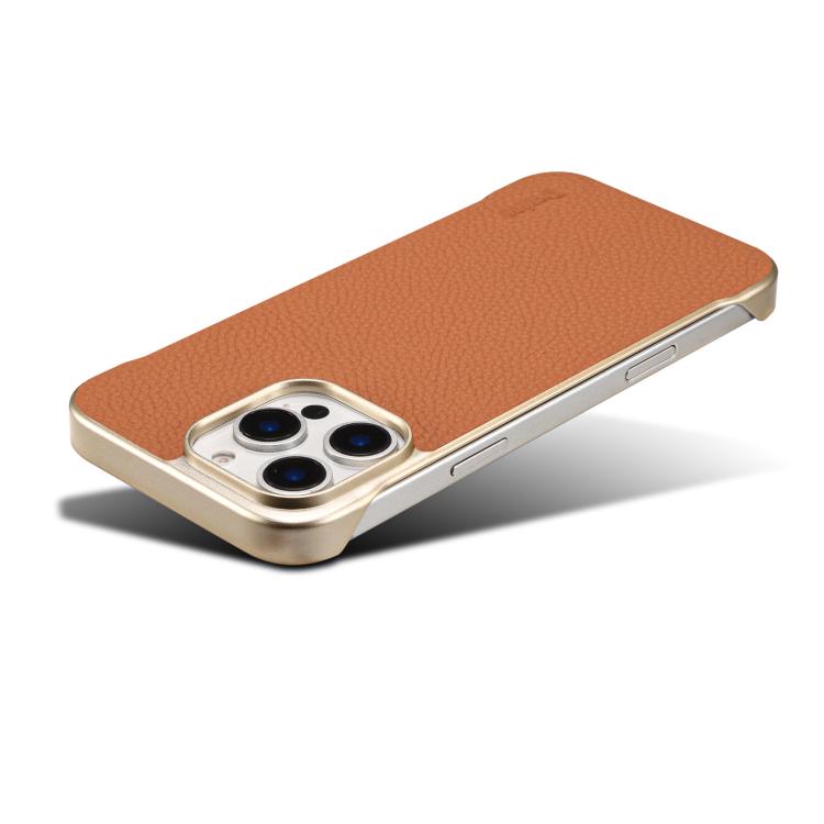 For iPhone 16 Denior A20 Genuine Leather Litchi Texture MagSafe Frameless Phone Case(Brown) - free shipping - PMc TechLife - Order now!