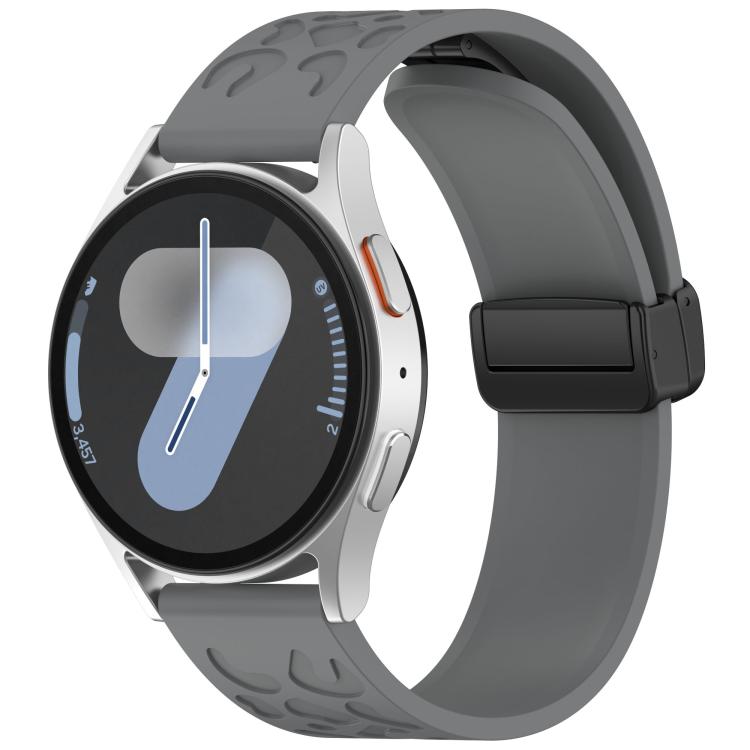 18mm Kalebol Universal Leopard Print Magnetic Folding Buckle Silicone Strap(Space Grey) - 22mm Bands by Kalebol | Online Shopping South Africa | PMc TechLife | Buy Now Pay Later Mobicred