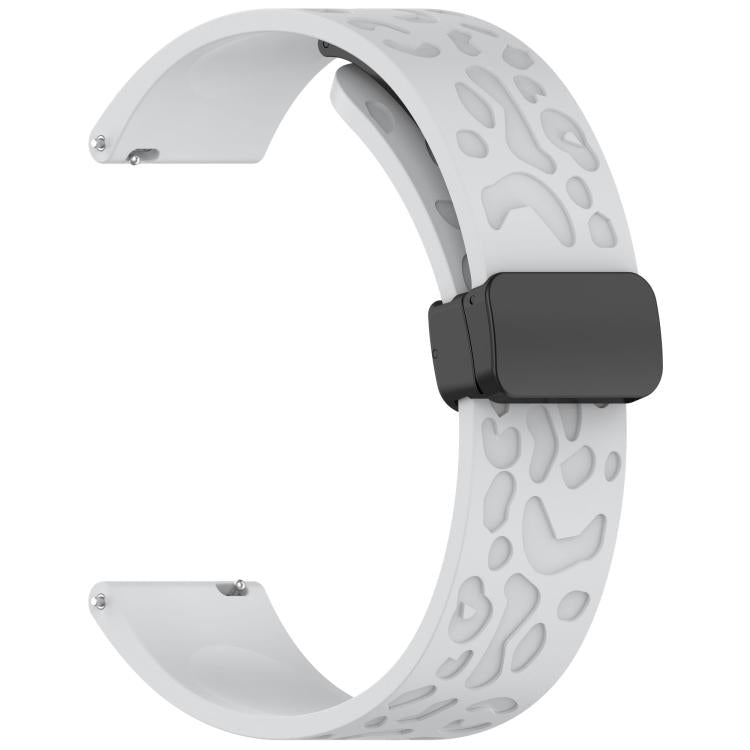 20mm Kalebol Universal Leopard Print Magnetic Folding Buckle Silicone Strap(Light Grey) - free shipping - PMc TechLife - Order now!