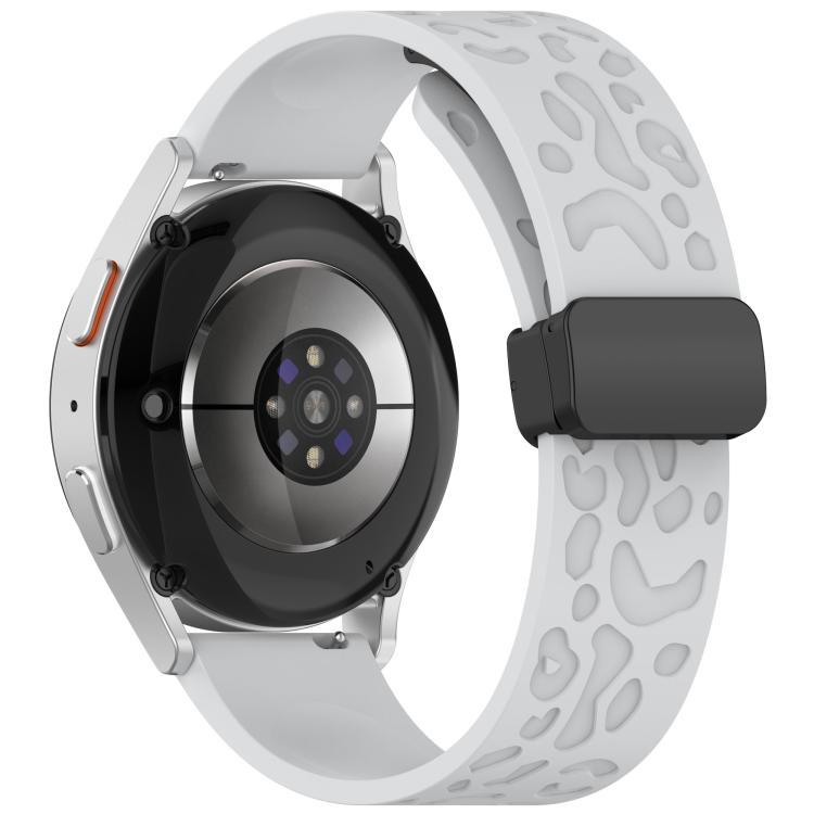 20mm Kalebol Universal Leopard Print Magnetic Folding Buckle Silicone Strap(Light Grey) - free shipping - PMc TechLife - Order now!