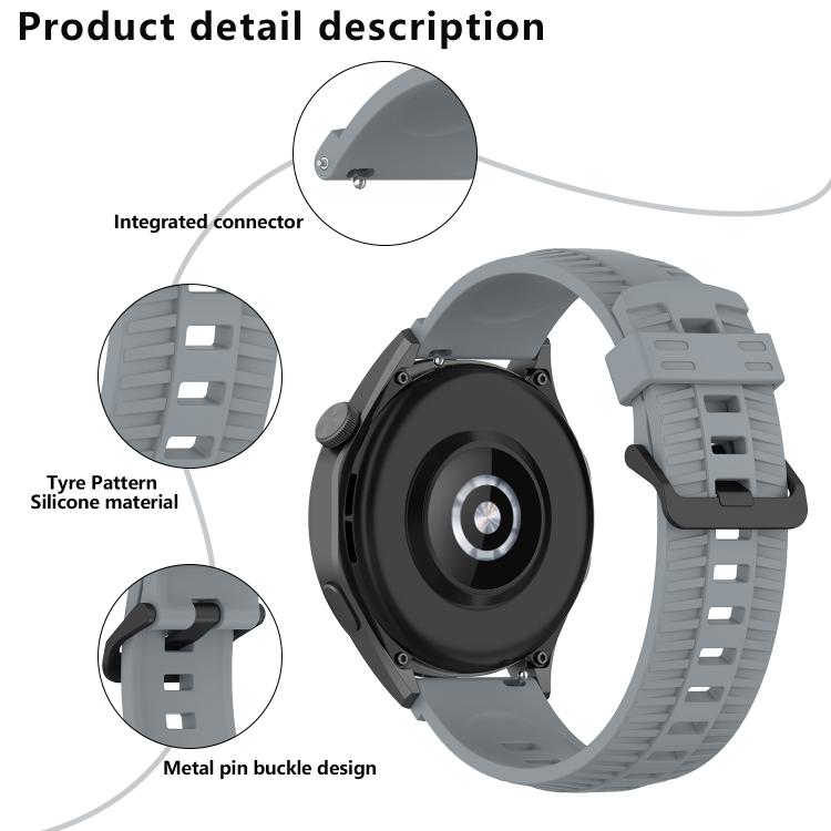 20mm Kalebol Black Buckle Tire Pattern Silicone Watch Band(Starlight) - 20mm Bands by Kalebol | Online Shopping South Africa | PMc TechLife | Buy Now Pay Later Mobicred