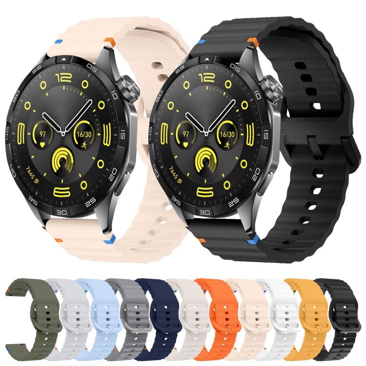 20mm Kalebol Wave Stitch Silicone Watch Band(White) - free shipping - PMc TechLife - Order now!