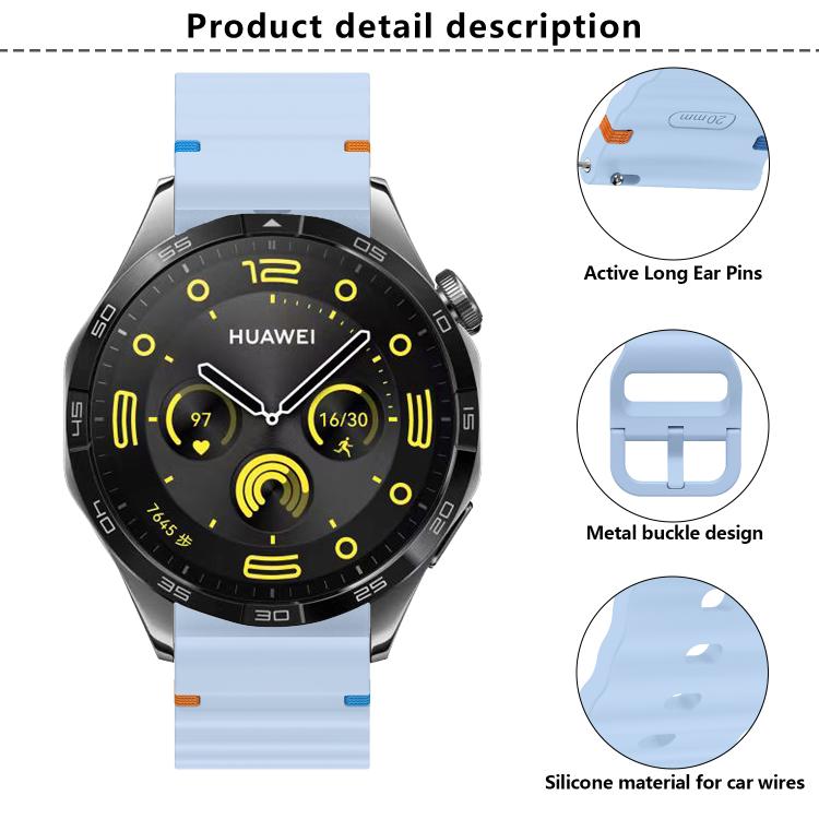 22mm Kalebol Wave Stitch Silicone Watch Band(Midnight Blue) - free shipping - PMc TechLife - Order now!