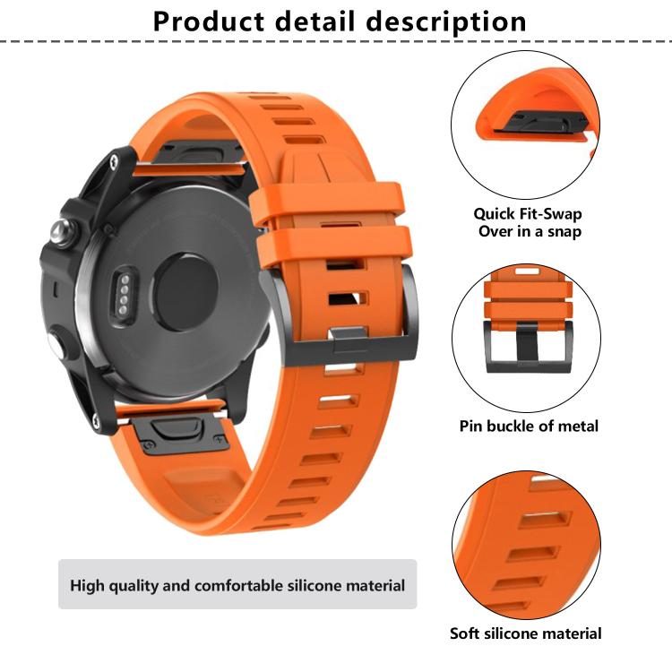 For Garmin QuickFit 26mm Kalebol Plain Texture Silicone Watch Band(Black) - free shipping - PMc TechLife - Order now!