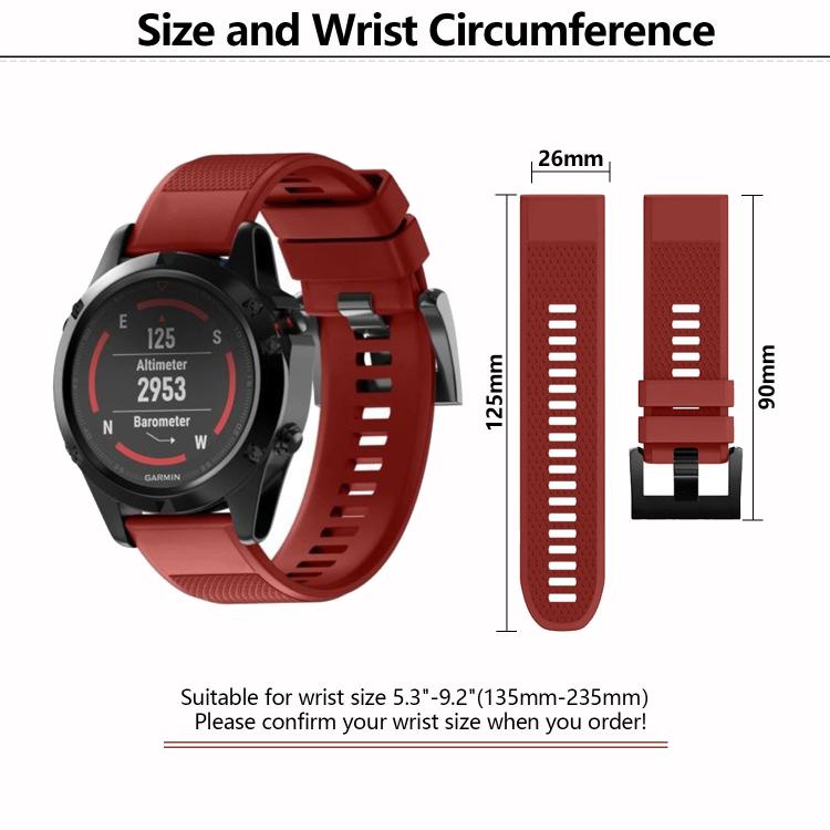 For Garmin QuickFit 26mm Kalebol Triangle Texture Silicone Watch Band(Red) - free shipping - PMc TechLife - Order now!