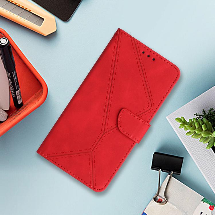 For Tecno Spark 40 4G Stitching Embossed Leather Phone Case(Red) - free shipping - PMC TechLife - Order now!