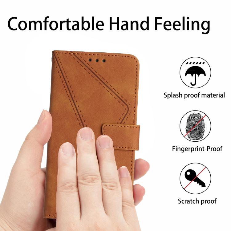 For Tecno Spark 40 4G Stitching Embossed Leather Phone Case(Brown) - free shipping - PMC TechLife - Order now!