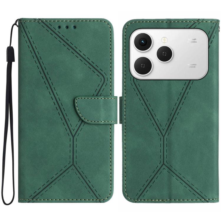 For Tecno Spark 40 4G Stitching Embossed Leather Phone Case(Green) - free shipping - PMC TechLife - Order now!