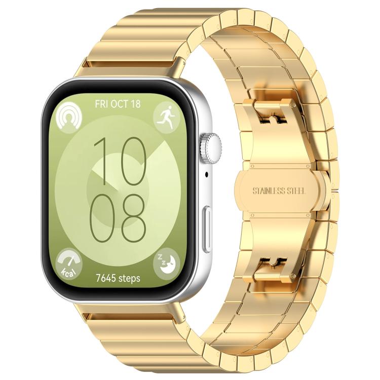 For Huawei Watch Fit3 Kalebol Solid Stainless Steel Strap(Gold) - free shipping - PMC TechLife - Order now!