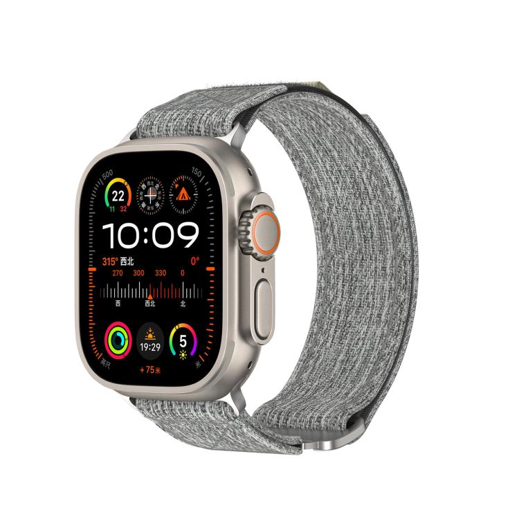 For Apple Watch 42mm / 41mm / 40mm / 38mm Kalebol Canvas Pattern Nylon Loop Strap(Light Grey) - Watch Bands by Kalebol | Online Shopping South Africa | PMC TechLife | Buy Now Pay Later Mobicred