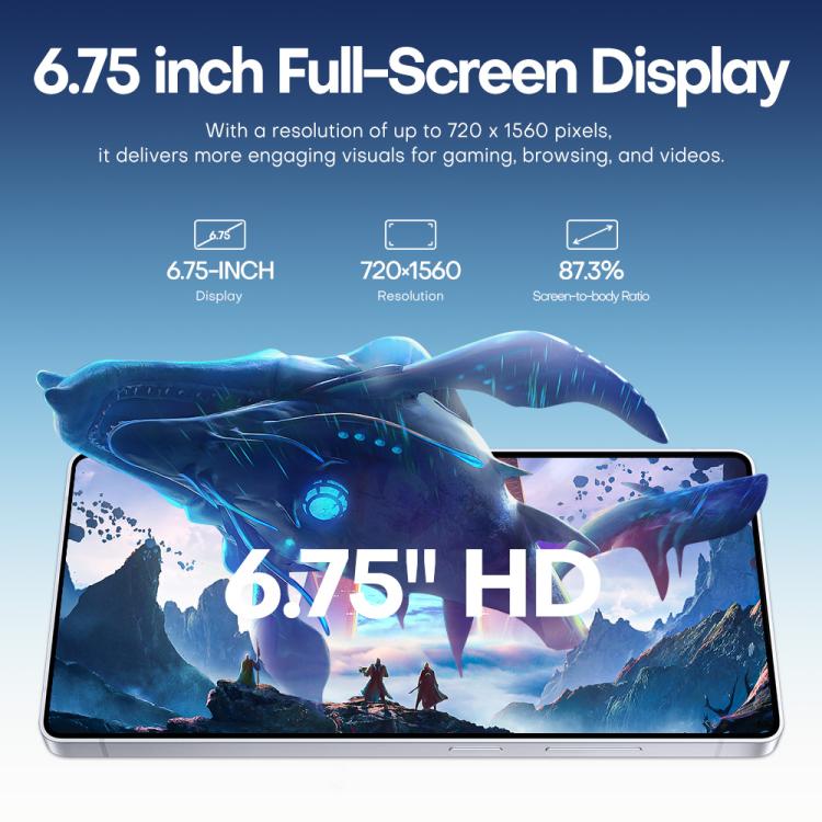 F102 / S25 Ultra, 4GB+64GB, 6.75 inch Android 11 MTK6762 Octa Core, Network: 4G, Dual SIM, Support Wireless Charging, Plug:US Plug(Titanium Black) - free shipping - PMc TechLife - Order now!
