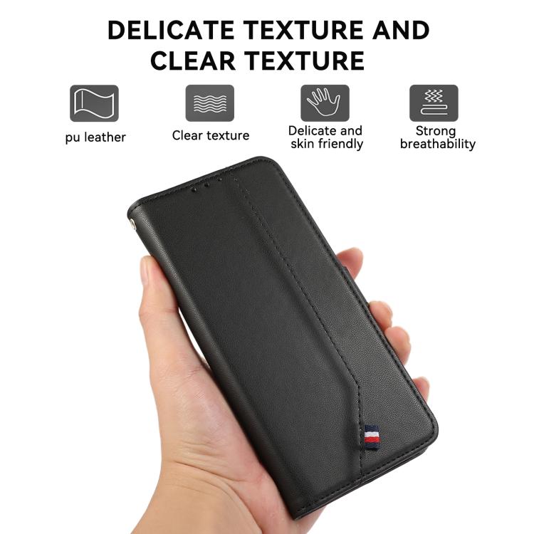 For iPhone 17 Pro Max ABEEL Delicate Texture Splicing RFID Leather Phone Case(Black) - free shipping - PMc TechLife - Order now!