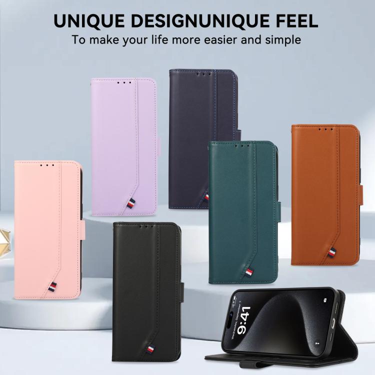 For iPhone 17 Pro Max ABEEL Delicate Texture Splicing RFID Leather Phone Case(Brown) - free shipping - PMc TechLife - Order now!