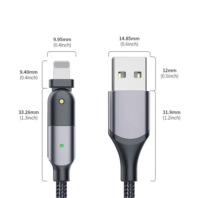 FXCL-WYA09 2.4A USB to 8 Pin 180 Degree Rotating Elbow Charging Cable, Length:2m(Red) - free shipping - PMC Jewellery - Order now!