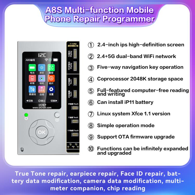 i2C A8S Multi-function Phone Repair Programmer, Model:Host - free shipping - PMC TechLife - Order now!