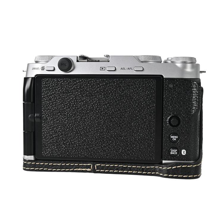 For FUJIFILM X-M5 Litchi Texture PU Leather Camera Half Case Base(Black) - free shipping - PMC TechLife - Order now!