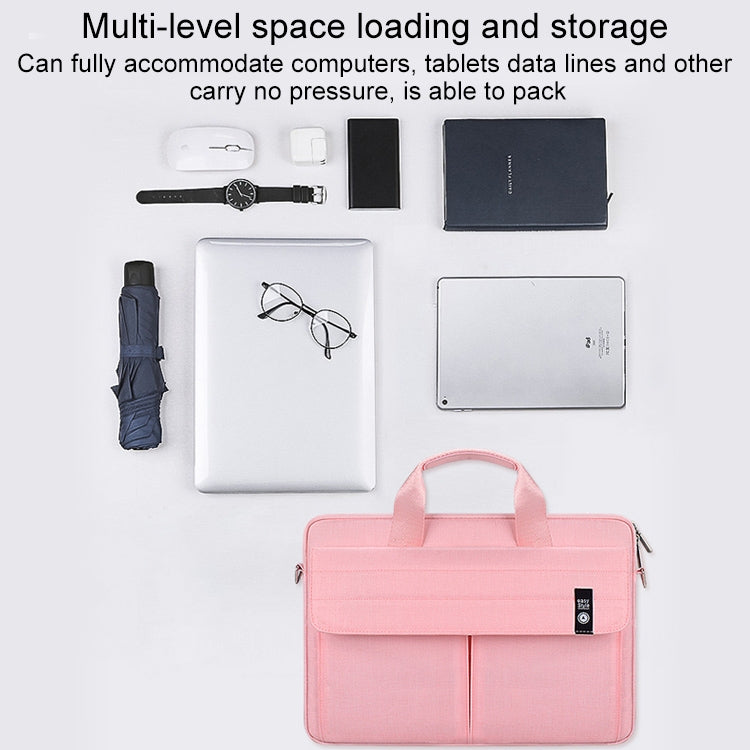 ST08 Handheld Briefcase Carrying Storage Bag with Shoulder Strap for 13.3 inch Laptop(Grey) - 13.3 inch by PMC Jewellery | Online Shopping South Africa | PMC Jewellery | Buy Now Pay Later Mobicred