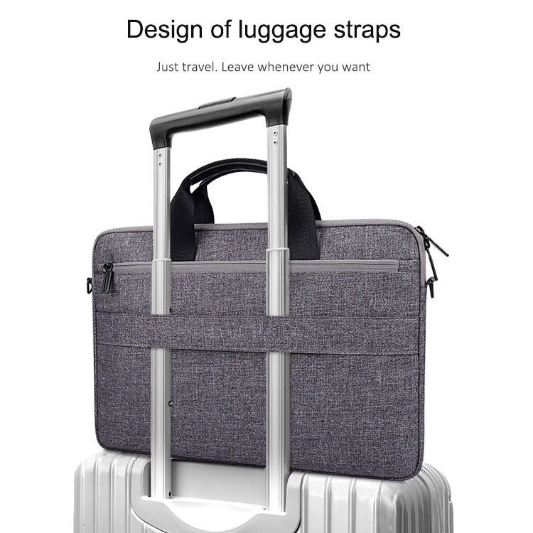 ST08 Handheld Briefcase Carrying Storage Bag with Shoulder Strap for 13.3 inch Laptop(Grey) - 13.3 inch by PMC Jewellery | Online Shopping South Africa | PMC Jewellery | Buy Now Pay Later Mobicred